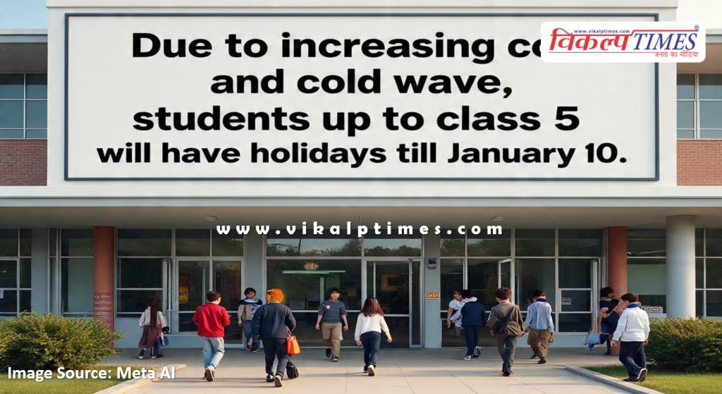 Due to increasing cold and cold wave, students up to class 5 will have holidays till January 10.
