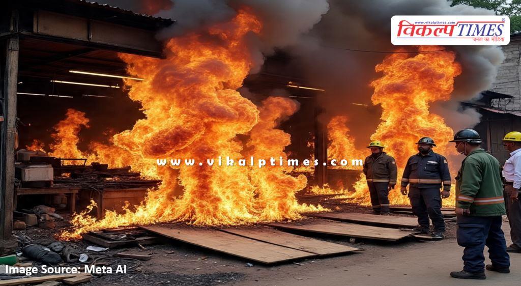 Fire broke out in a closed shop near Kotdi intersection in kota