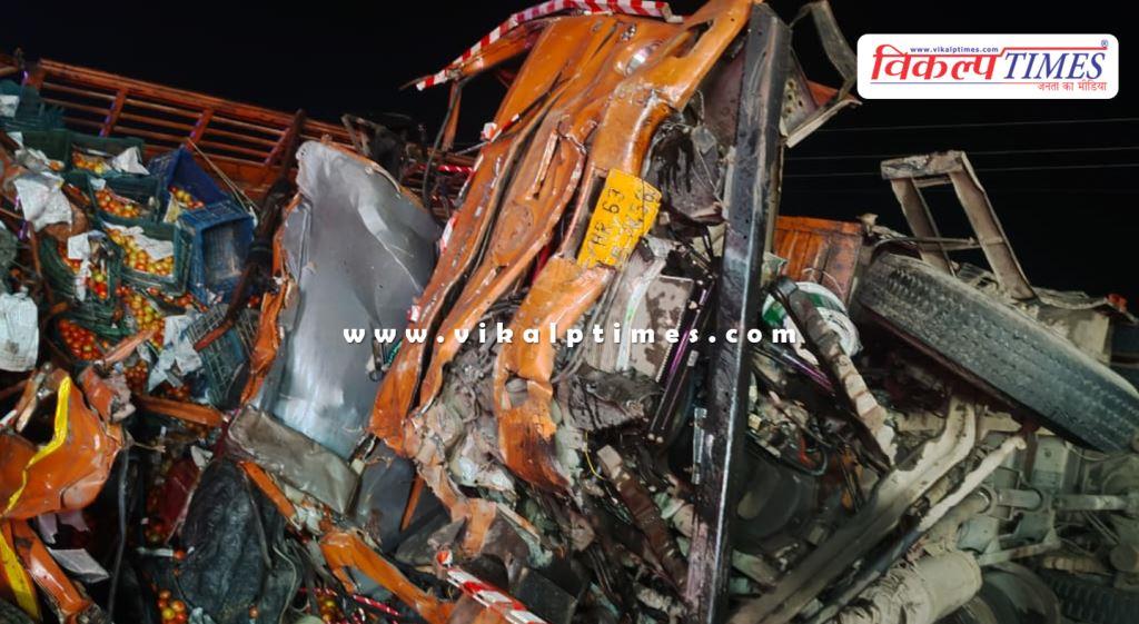 Two trucks accident in kushtala Sawai Madhopur