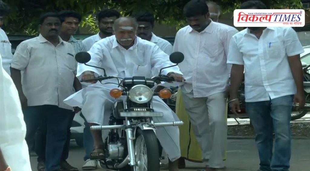 Puducherry CM arrives to cast vote on bike, polling intensifies in 296 seats