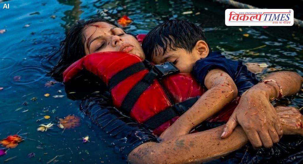The most painful picture after the Jabalpur accident, A mother was found holding her 4-year-old son.